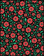 Red Floral Vines Pattern Rug