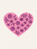 Pink Heart Floral Pattern Rug