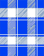 Blue White Plaid Pattern Rug