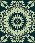 Floral Mandala Design With Leaf Motifs Rug