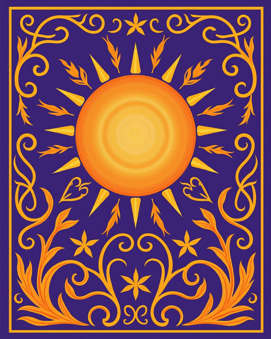 Ornate Sun Floral Swirls Rug