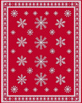 Crimson Snowfall Winter Scene Rug