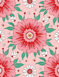 Whimsical Floral And Bee Pattern Design Rug
