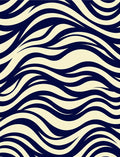 Navy Cream Wave Pattern Design Rug