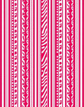 Bold Pink White Vertical Stripe Collage Rug