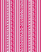 Bold Pink White Vertical Stripe Collage Rug