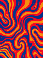 Retro Swirls Abstract Pattern Rug
