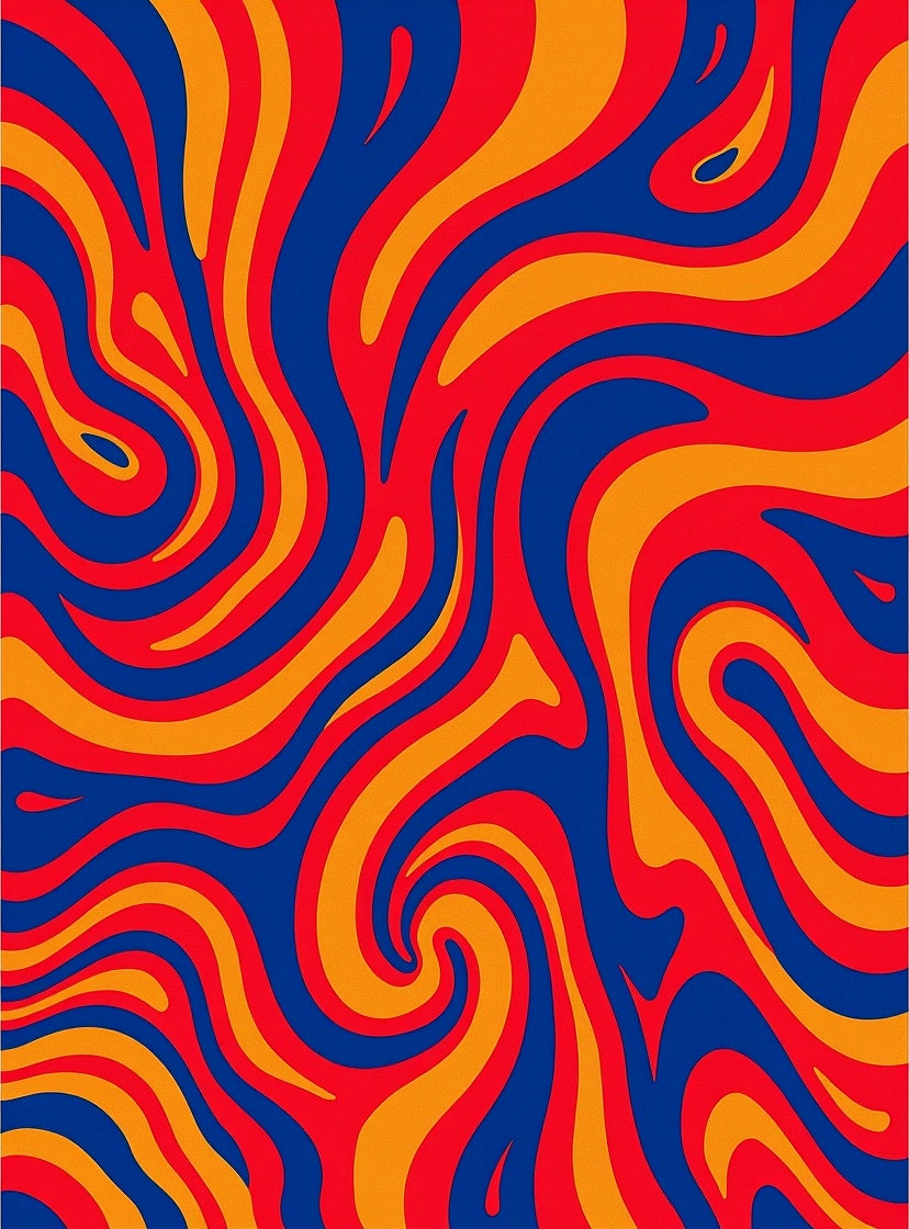 Retro Swirls Abstract Pattern Rug