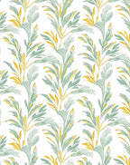 Botanical Leafy Flowing Pattern Rug