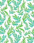 Lush Green Leafy Branch Pattern Rug