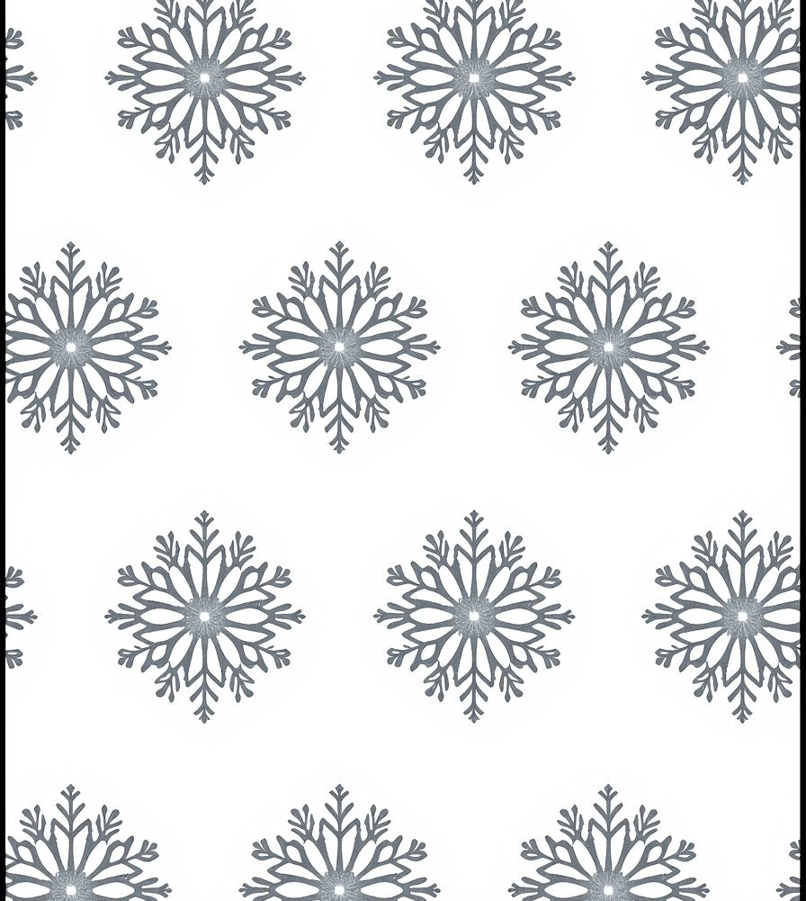 Silver Snowflake Minimalist Pattern Rug