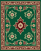 Elegant Floral Medallion Border Design Rug
