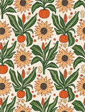 Autumn Garden Sunflower Pumpkin Pattern Rug