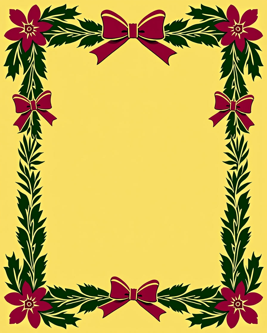 Floral Bow Border Design Rug
