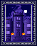 Spooky Castle With Pumpkins Design Rug
