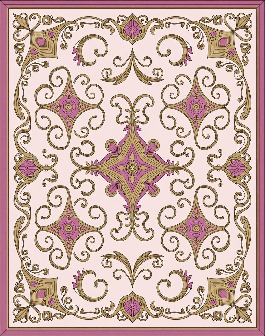Elegant Paisley Floral Swirls Design Rug