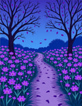 Purple Floral Path Enchanted Forest Design Rug