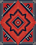 Bold Geometric Sunburst Design Rug