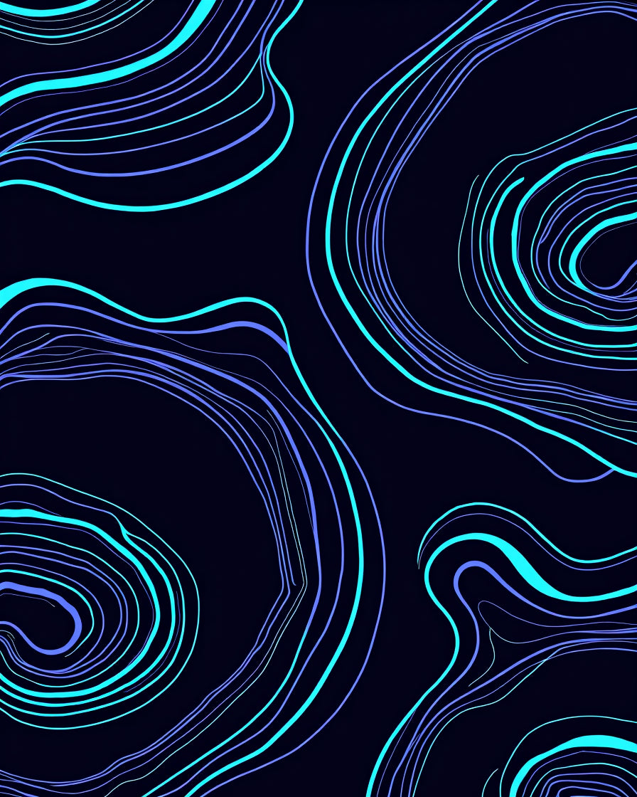 Abstract Swirls Contour Pattern Rug