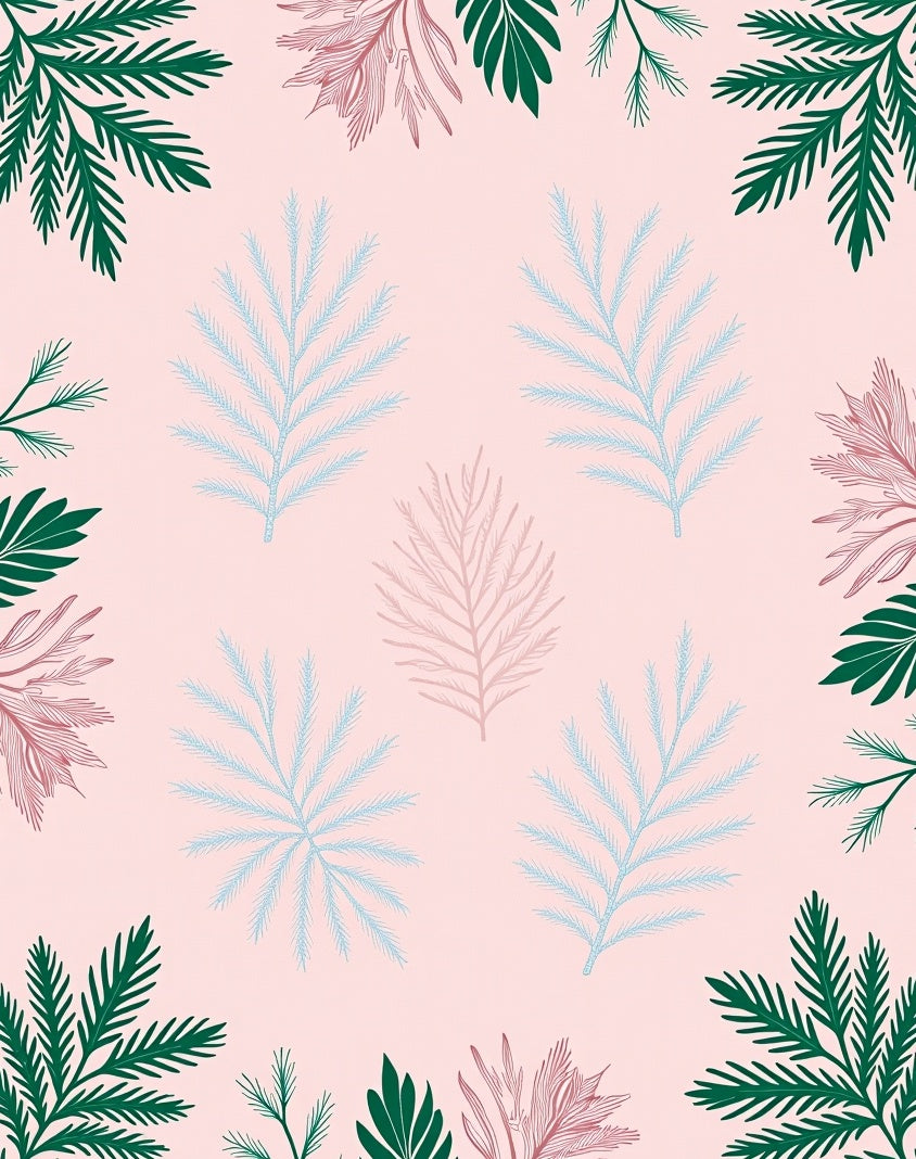 Delicate Pastel Pine Branches Rug