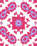 Pink Blue Floral Medallion Pattern Rug