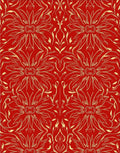 Ornate Red Gold Floral Pattern Rug