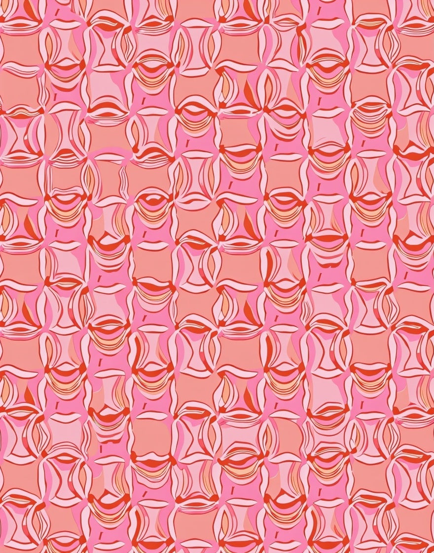Pink Abstract Swirl Pattern Rug