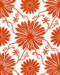 Orange Daisy Vine Print Rug