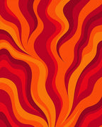 Warm Swirling Fire Design Rug