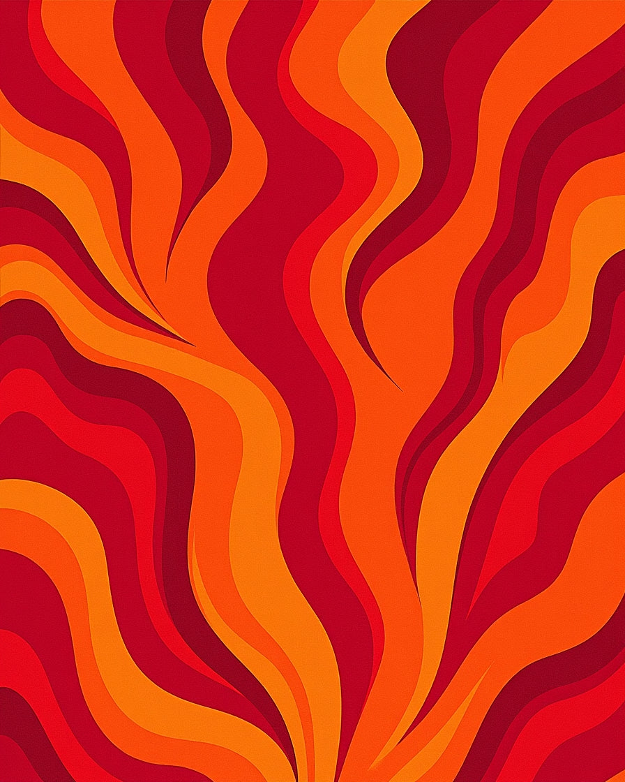 Warm Swirling Fire Design Rug
