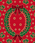 Holly Wreath with 2 Red Bows Rug