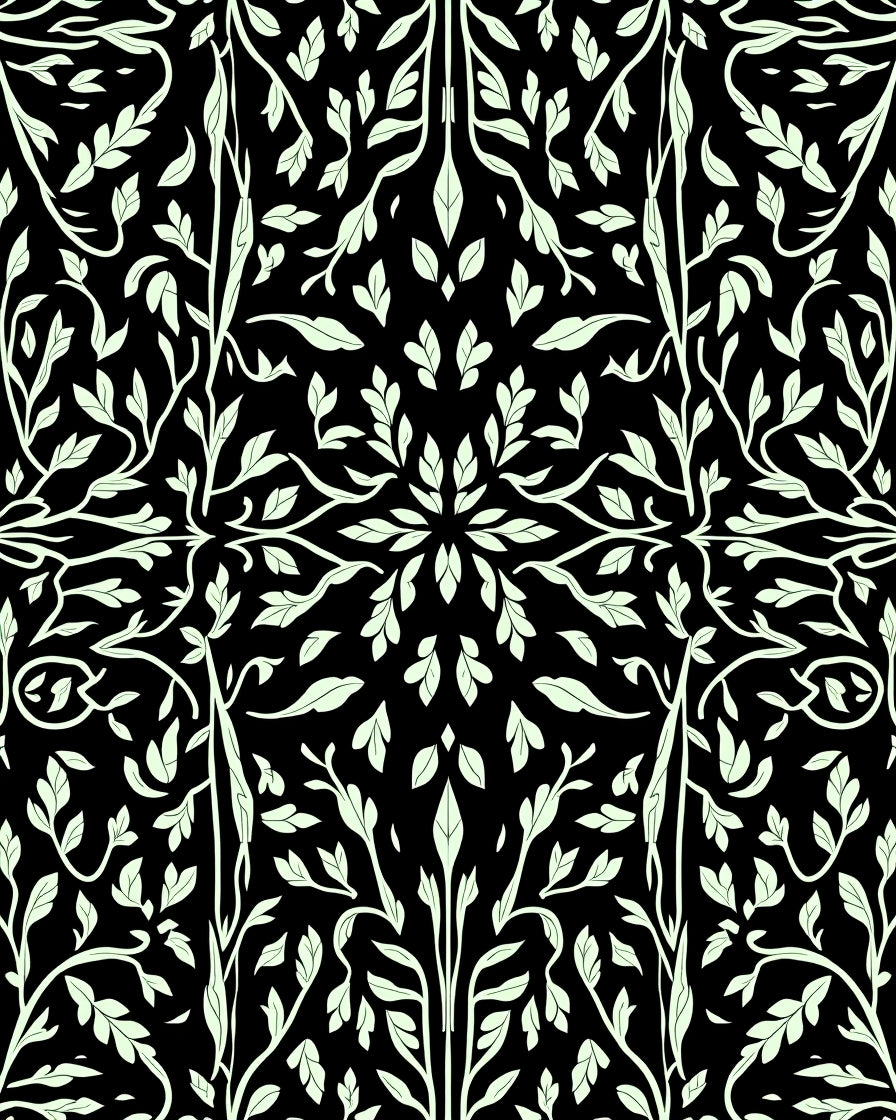 Whimsical Botanical Vine Pattern Rug