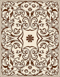 Ornate Floral Medallion Scrollwork Design Rug