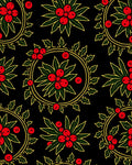 Festive Holly Berry Round Pattern Rug