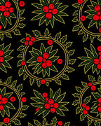 Festive Holly Berry Round Pattern Rug