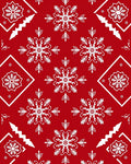 Red White Snowflake Pattern Design Rug