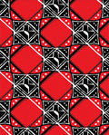 Red Black Geometric Diamond Pattern Rug