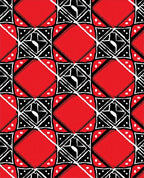 Red Black Geometric Diamond Pattern Rug