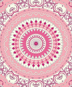 Pink Mandala Floral Symmetry Rug