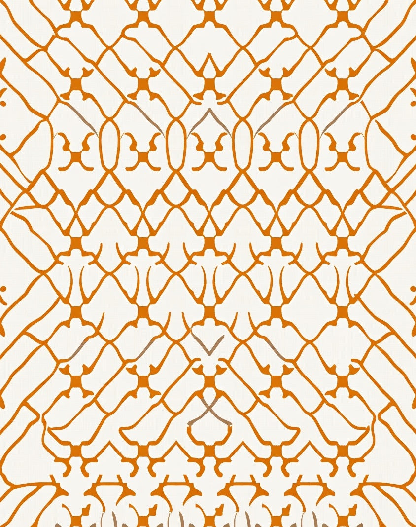 Orange Lattice Pattern Design Rug