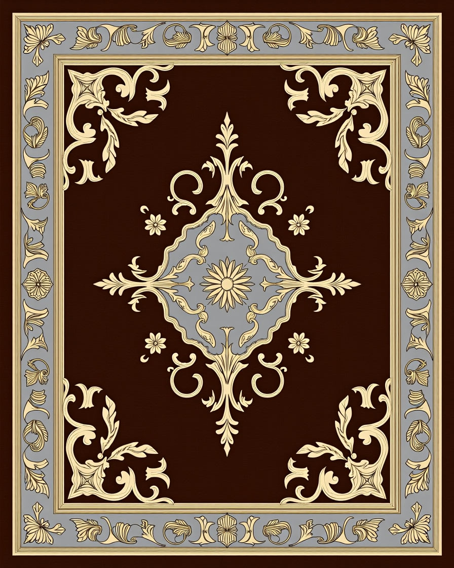 Elegant Floral Corner Classic Rug