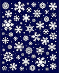 White Snowflakes on Deep Blue Background Rug