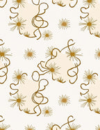 Gold Starburst And Swirl Pattern Rug