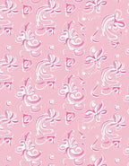 Pink White Swirl Floral Art Nouveau Rug