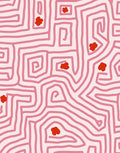 Pink Maze With Red Accents Rug