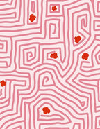 Pink Maze With Red Accents Rug