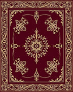 Ornate Golden Floral Lattice Design Rug