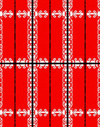 Bold Red White Pixelated Pattern Rug