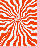 Bold Orange White Swirl Rug