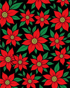 Vibrant Red Floral Garden Background Rug